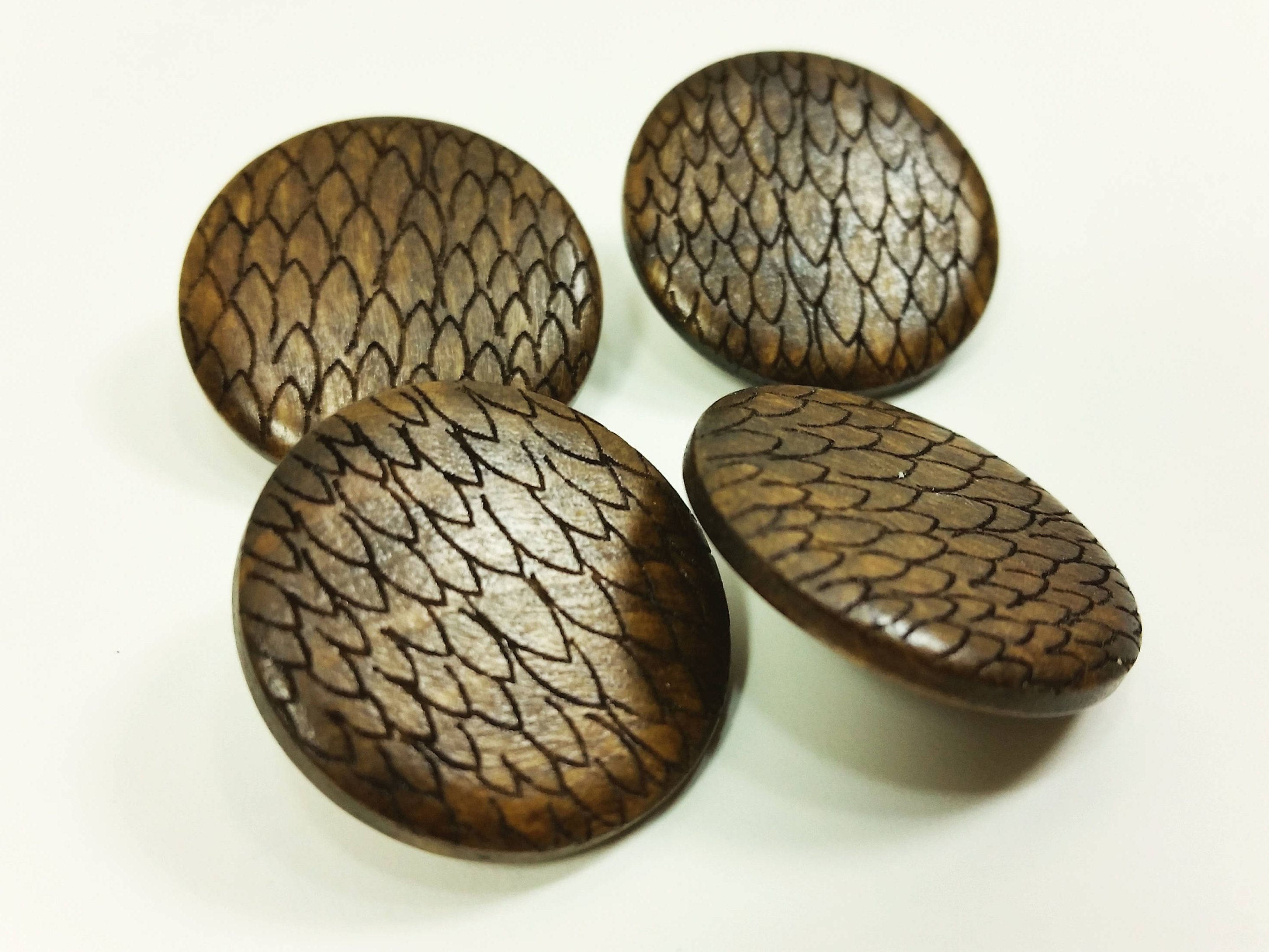 1/" 6 Floral Buttons 25mm Wooden Flower Focal Sewing Buttons Crafts
