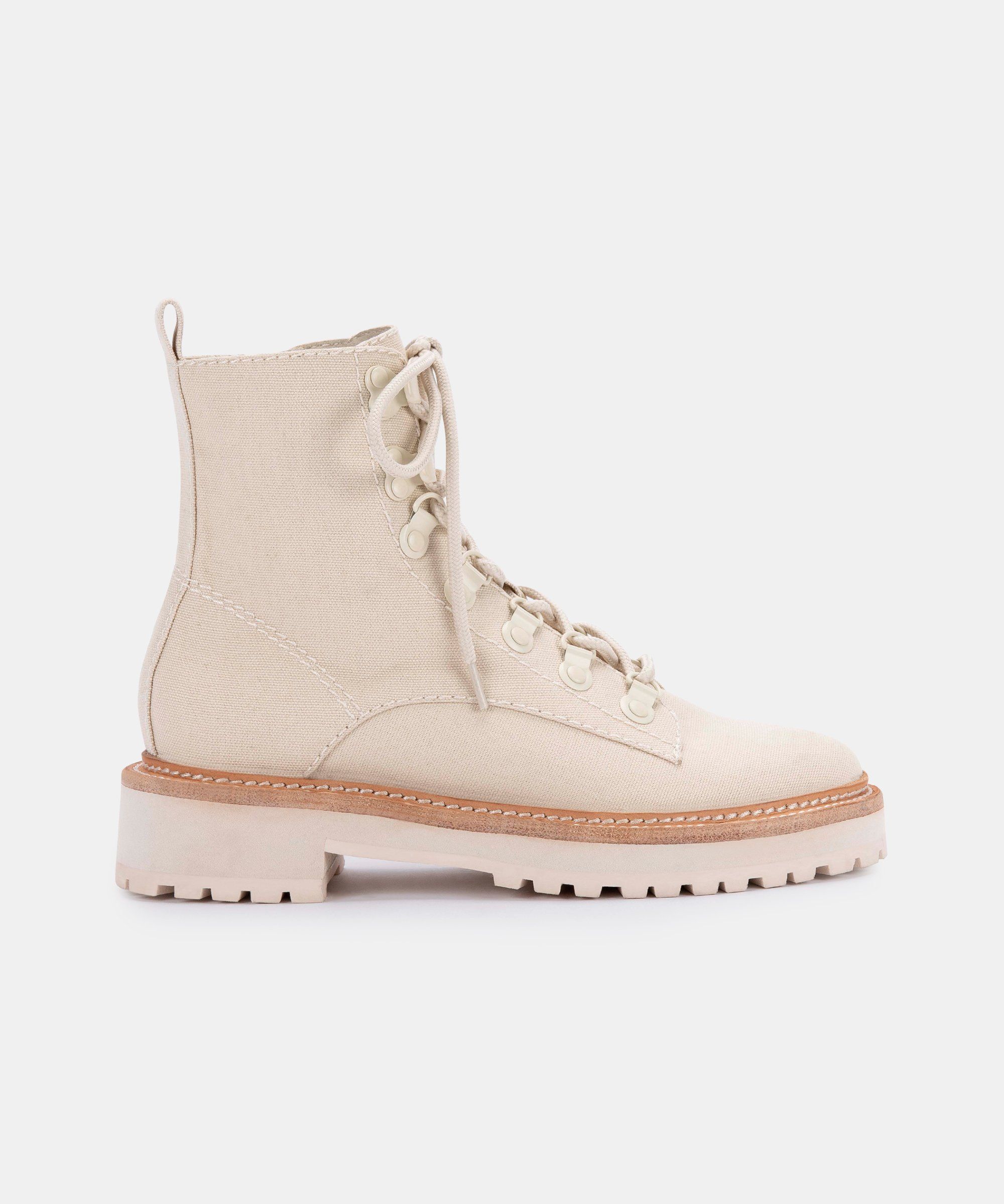dolce vita whitny boots in sandstone canvas