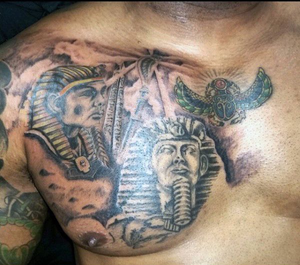 egyptian chest tattoo designs