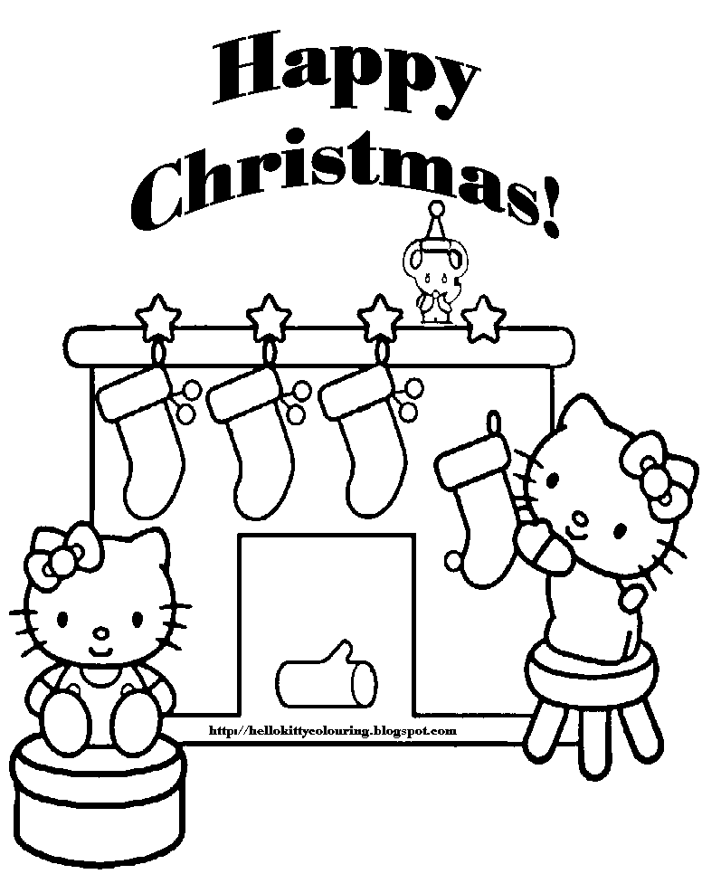 xmas coloring pages kerstmis pinterest xmas hello kitty and