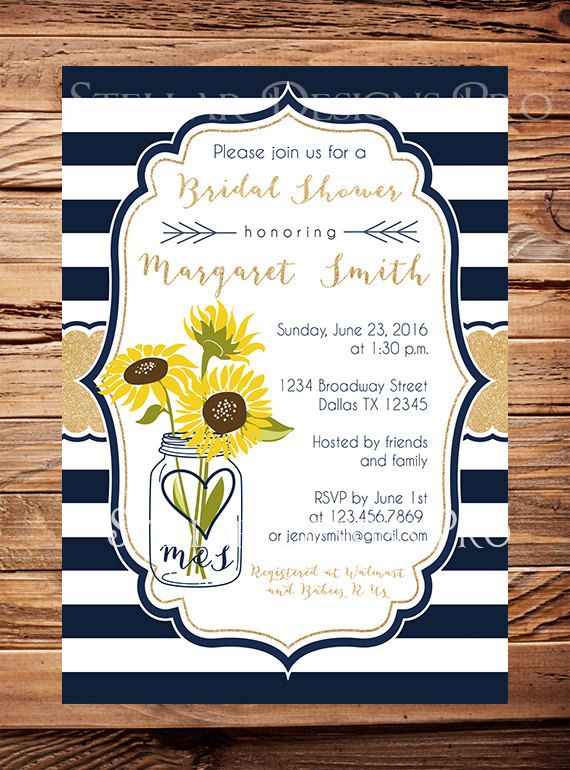 sunflower bridal shower invitations