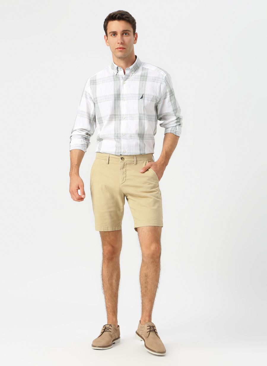 Nautica Nautica Classic Fit Bej Bermuda Sort Bej Magazalar