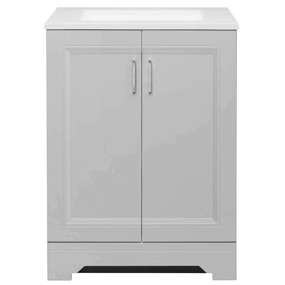 Glacier Bay Willowridge 24 1 2 In W Bath Vanity In Dove Gray With Cultured Marble Vanity Top In White With White Sink Ppavldvr24 The Home Depot In 2021 Cultured Marble Vanity Top