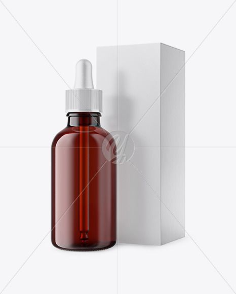 Download Download 50ml Dark Amber Glass Dropper Bottle W/ Box PSD | Amber glass bottles, Bottle mockup