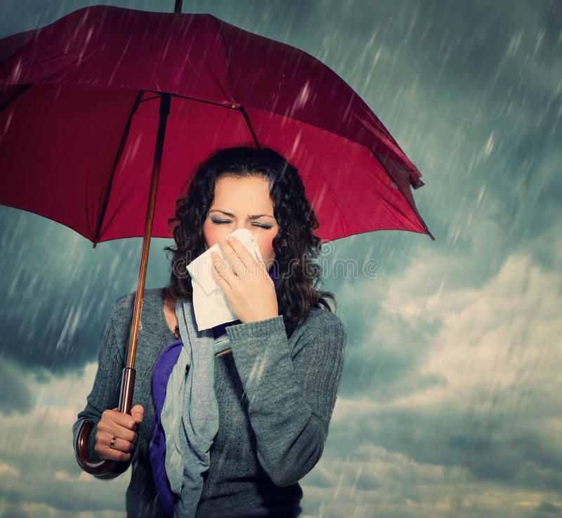 Sneezing Woman With Umbrella Over Autumn Rain Background Sponsored Umbrella Woman Sneezing Background Ra Doctor Insta How To Stay Healthy Monsoon