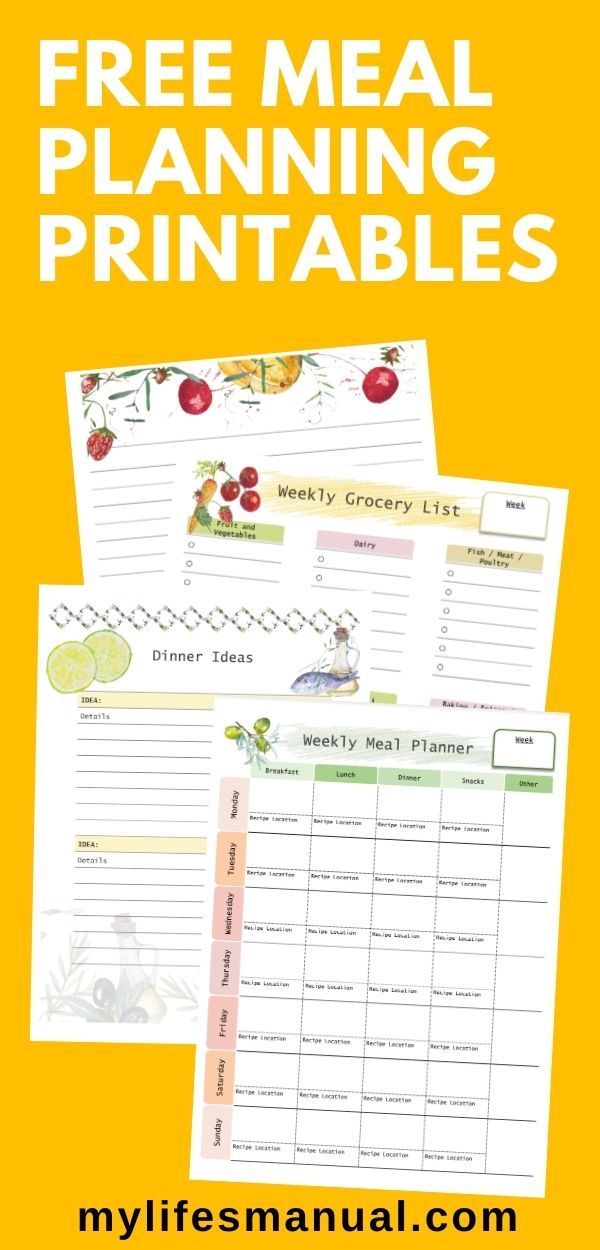 Free Meal Planning Printables | Free meal planning printables, Meal ...