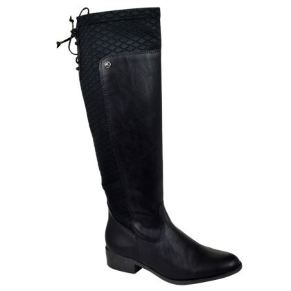 Bota Feminina Cano Alto Matelassê Via Marte – Preto (com imagens) | Bota feminina cano alto, Botas femininas, Botas