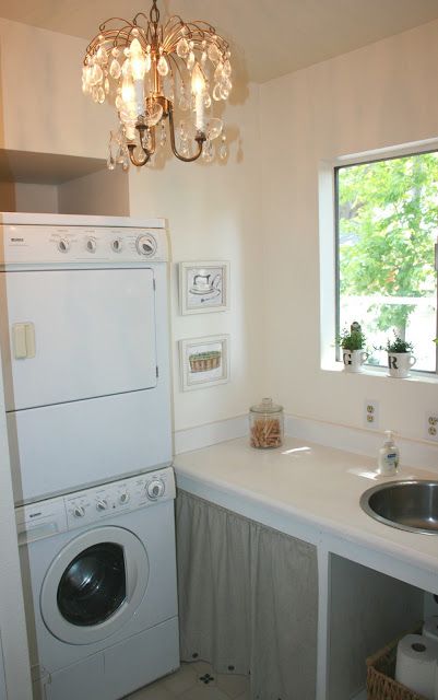 Old Town Home Renovation Very Small Laundry W Stainless Appliances