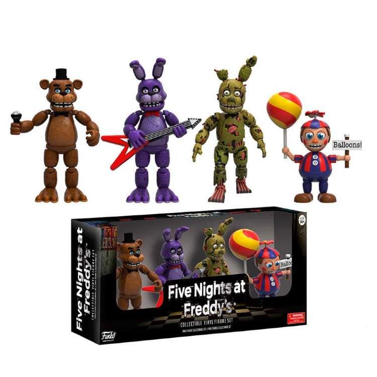 Five Nights at Freddy/'s 2/" Vinyl Figure 4 Pack Foxy Chica Cupcake Endoskeleton
