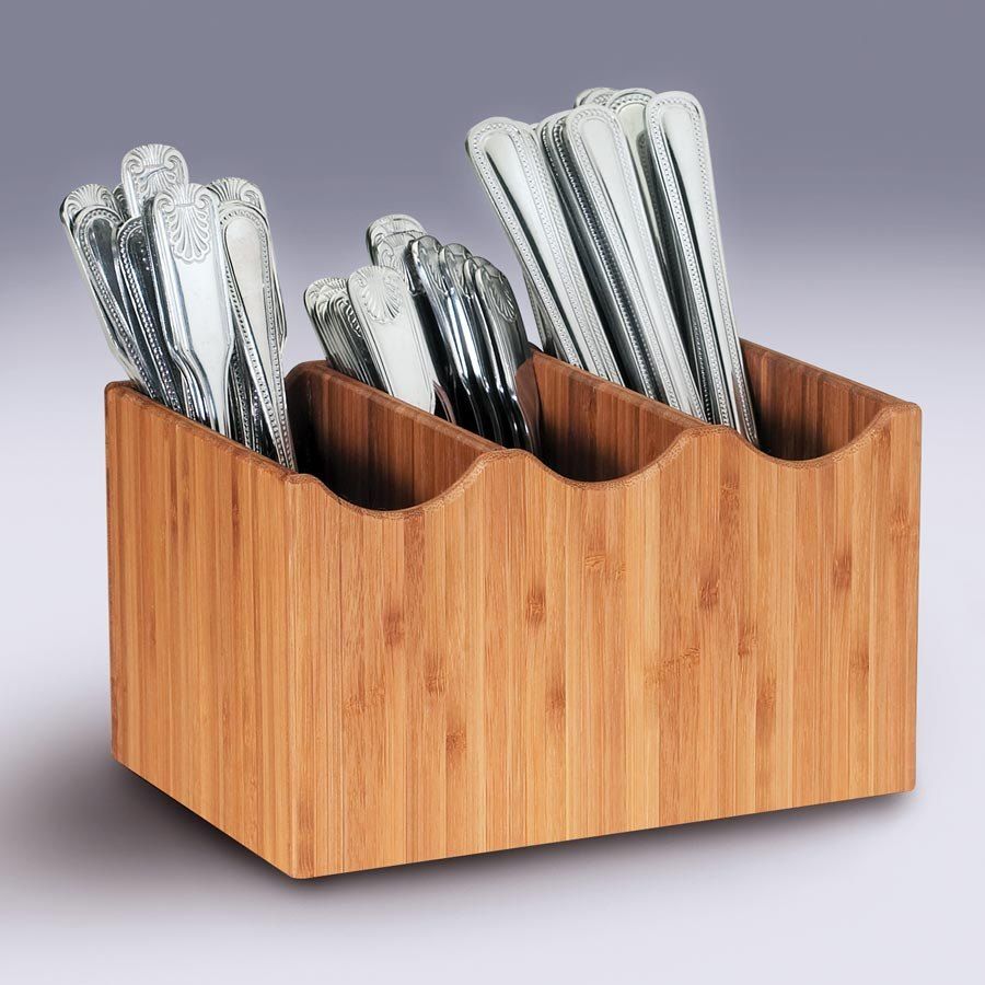 Cal Mil 1244 Bamboo 3 Compartment Flatware Organizer Flatware Holder how-to-set-a-table-guide-to-silverware-placement