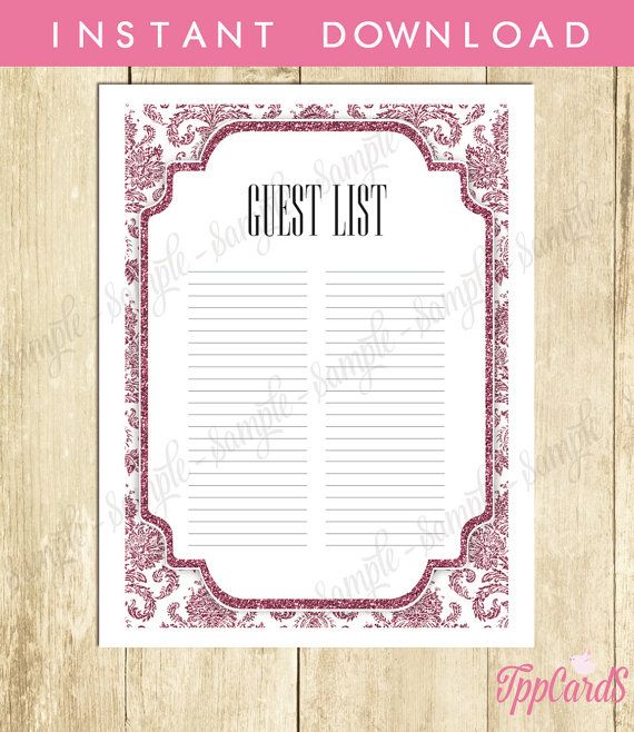 damask baby shower guest list glitter baby shower list baby shower printable guest sign in sheets