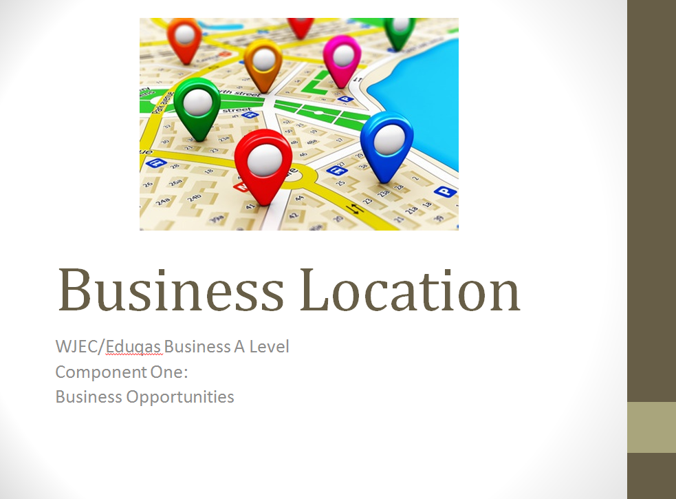 Eduqas PowerPoint Business Location website Teaching business, This