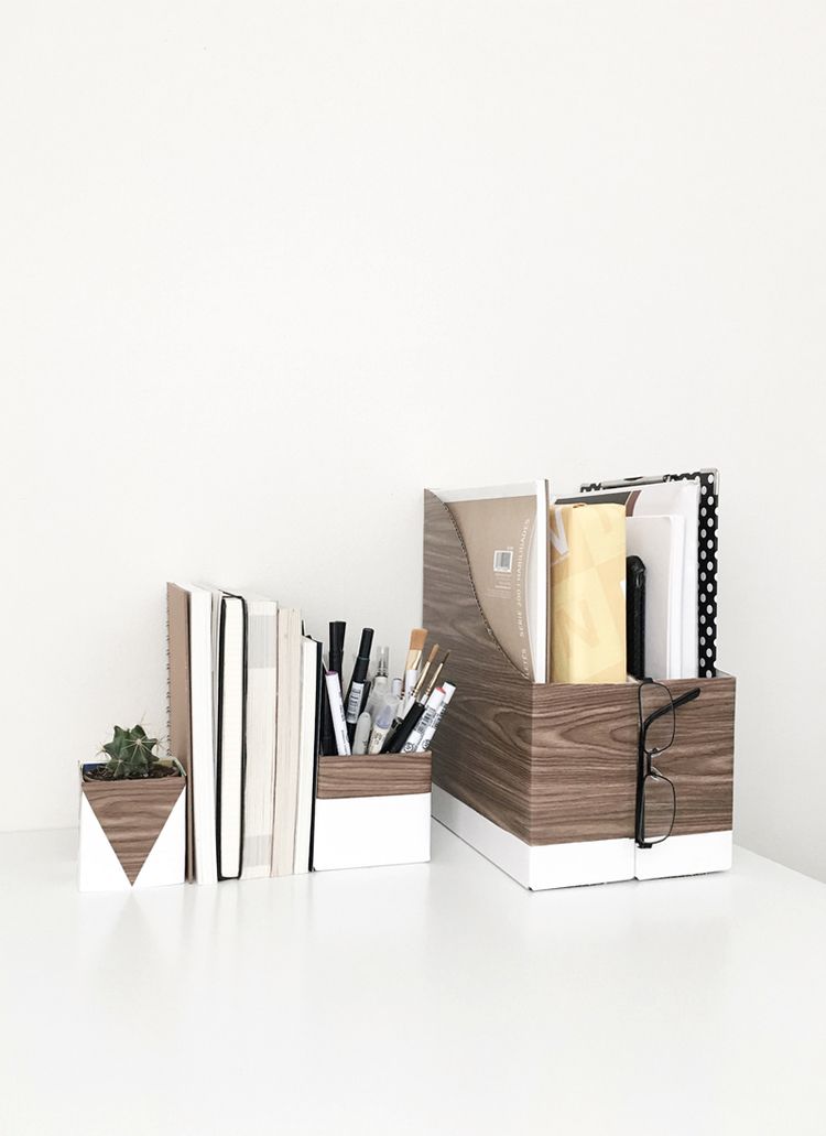 Diy Wood And White Desk Organizers Design Handmade Ins Wood And White Desk Organizers Drawn To Diy 02