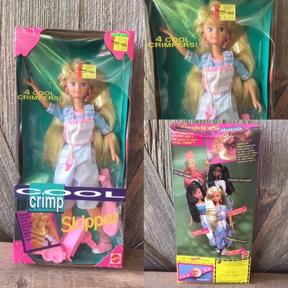 Cool Crimp Skipper Barbie blonde Hair Styling Waves Mattel | Etsy Cool Crimp Skipper Barbie blonde Hair Styling Waves Mattel | Etsy