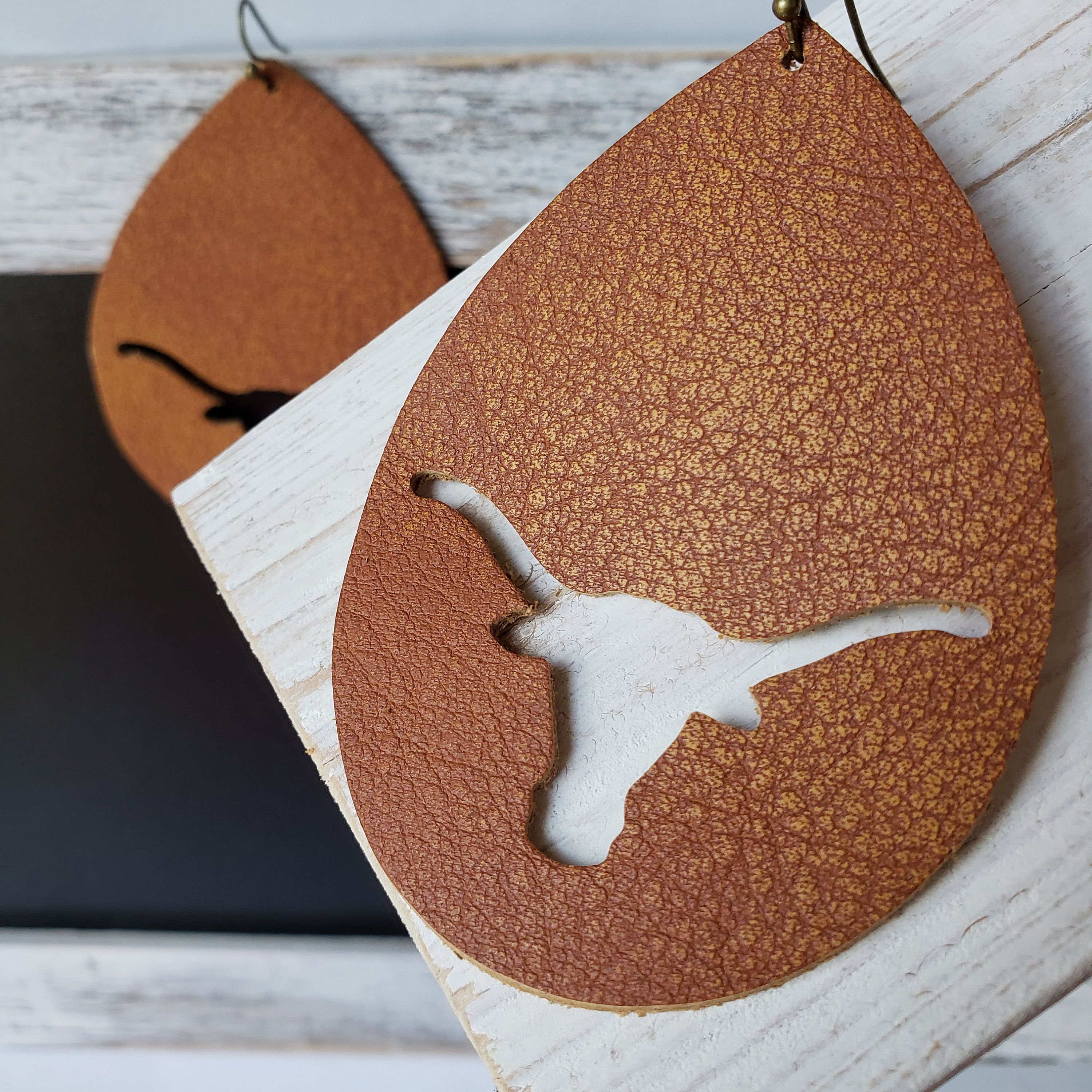 Handmade UT Longhorn Earrings