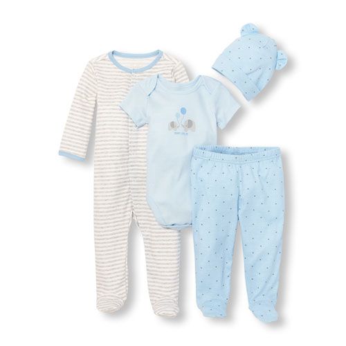 The Childrens Place Baby Girls 4 Piece Layette Set