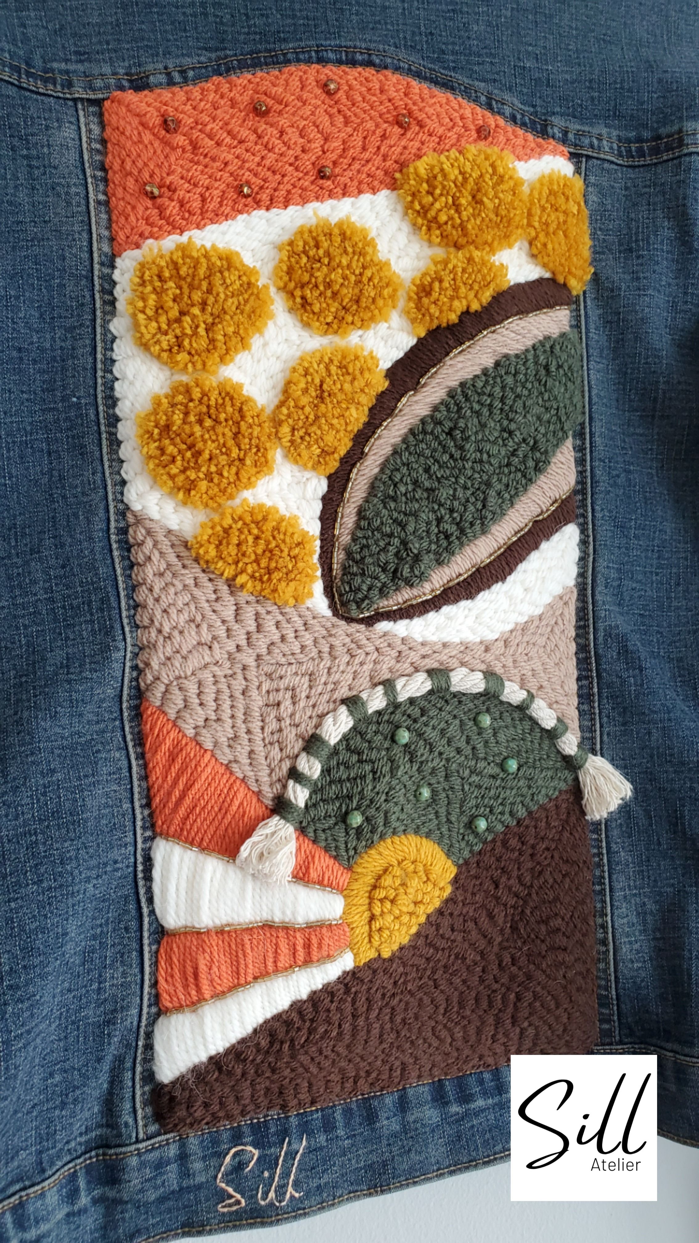 Denim Embroidery, Punch Needle Embroidery, Embroidery Craft, Cross Stitch Embroidery, Arte Punch, Punch Art, Kids Punch, Punch Needle Kits, Tricot