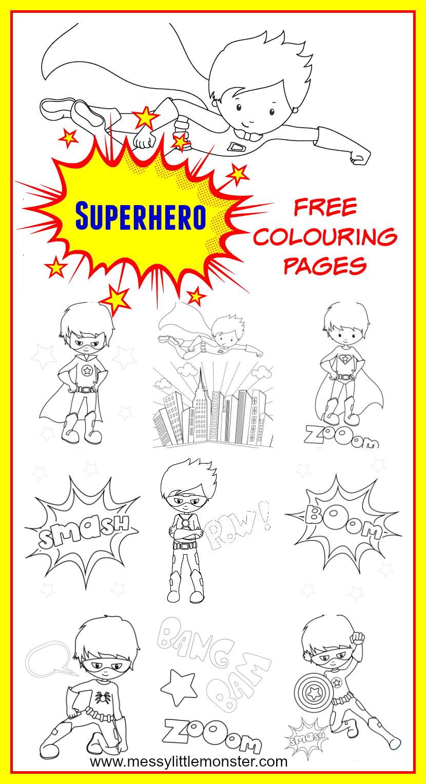 Download Free Printable Superhero Colouring Pages in 2020 | Superhero coloring pages, Superhero coloring ...
