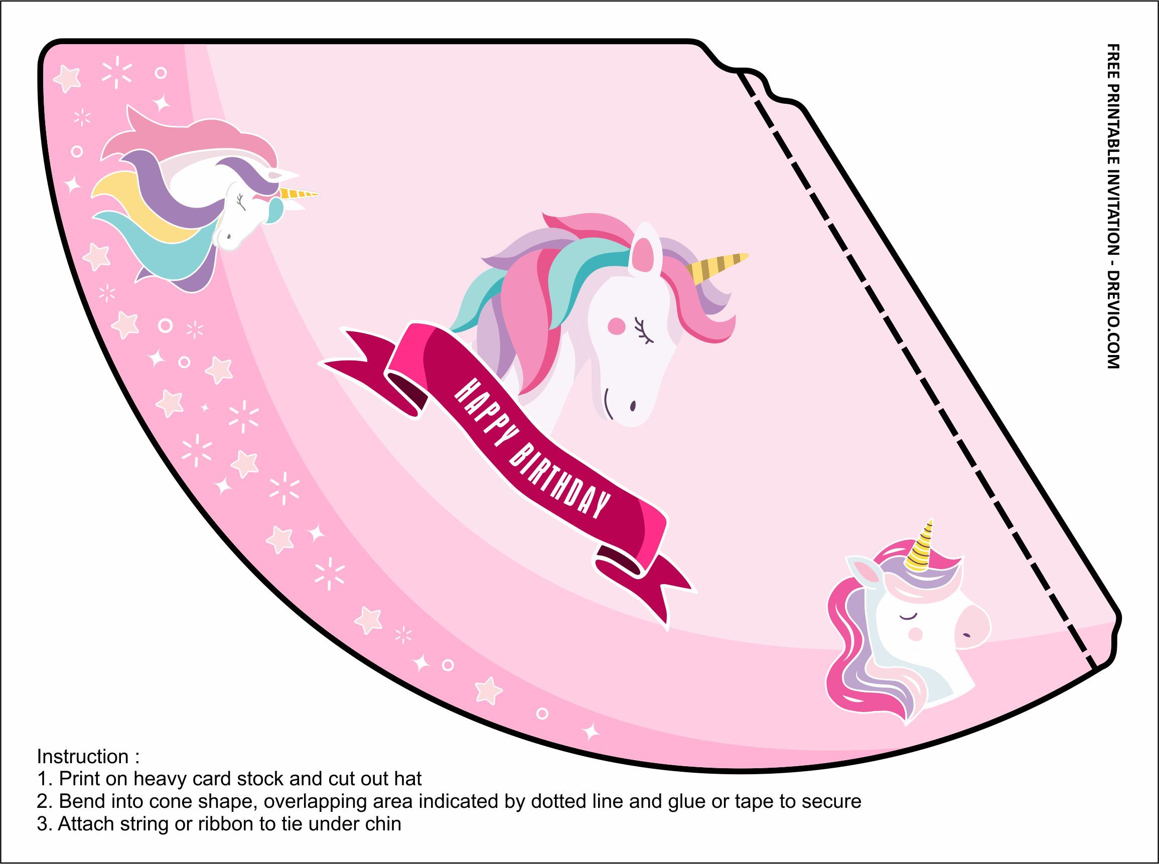 (FREE PRINTABLE) – Golden Unicorn Birthday Party Kits Template