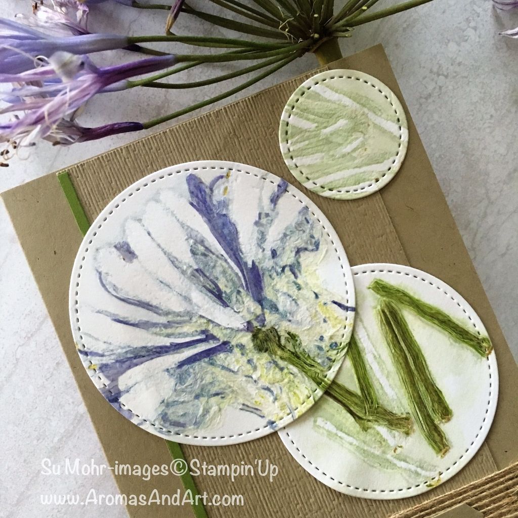 Today’s inspiration is from my yard, blooming Agapanthus. Here they are in my yard two weeks ago. The height of their blooming period is July 4th, which is nice, but I wish they’d last forever. It was once popular to preserve flowers by pressing them. Since the Big Shot is a pressing tool, I wanted … Paper Craft Techniques, Stamping Techniques, Big Shot, Mary Fish, Stampin Pretty, Making Greeting Cards, Altered Boxes, Burlap Ribbon, Pillow Box