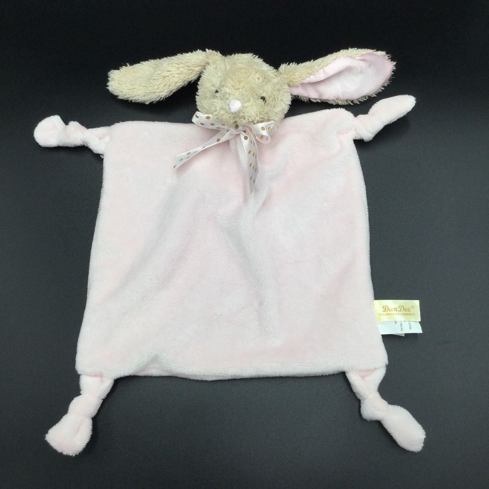 Dan Dee Rabbit Bunny Baby Lovey Security Blanket Rattle Pink Knotted Easter Girl