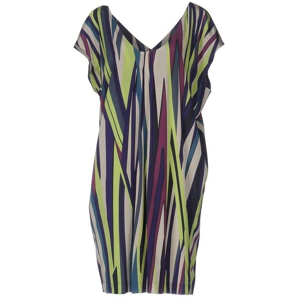 Attic And Barn Knee Length Dress 370 Liked On Polyvore Featuring Dresses Deep Jade Multi Color Dress V Neck Kn Clothes Design Fashion Knee Length Dress