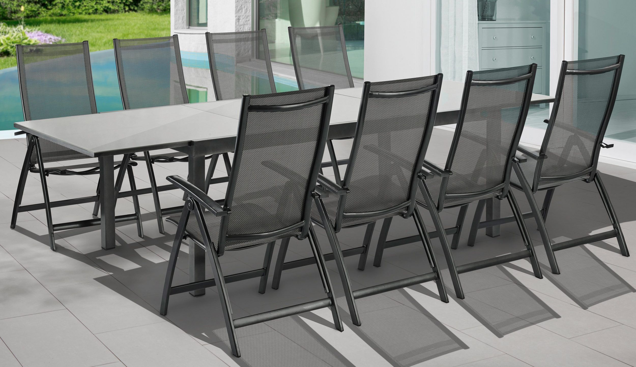 Gartentisch 8 10 Personen Aus Aluminium Und Verbundwerkstoff L230 Maisons Du Monde Gartentisch Mobelideen Aussenmobel