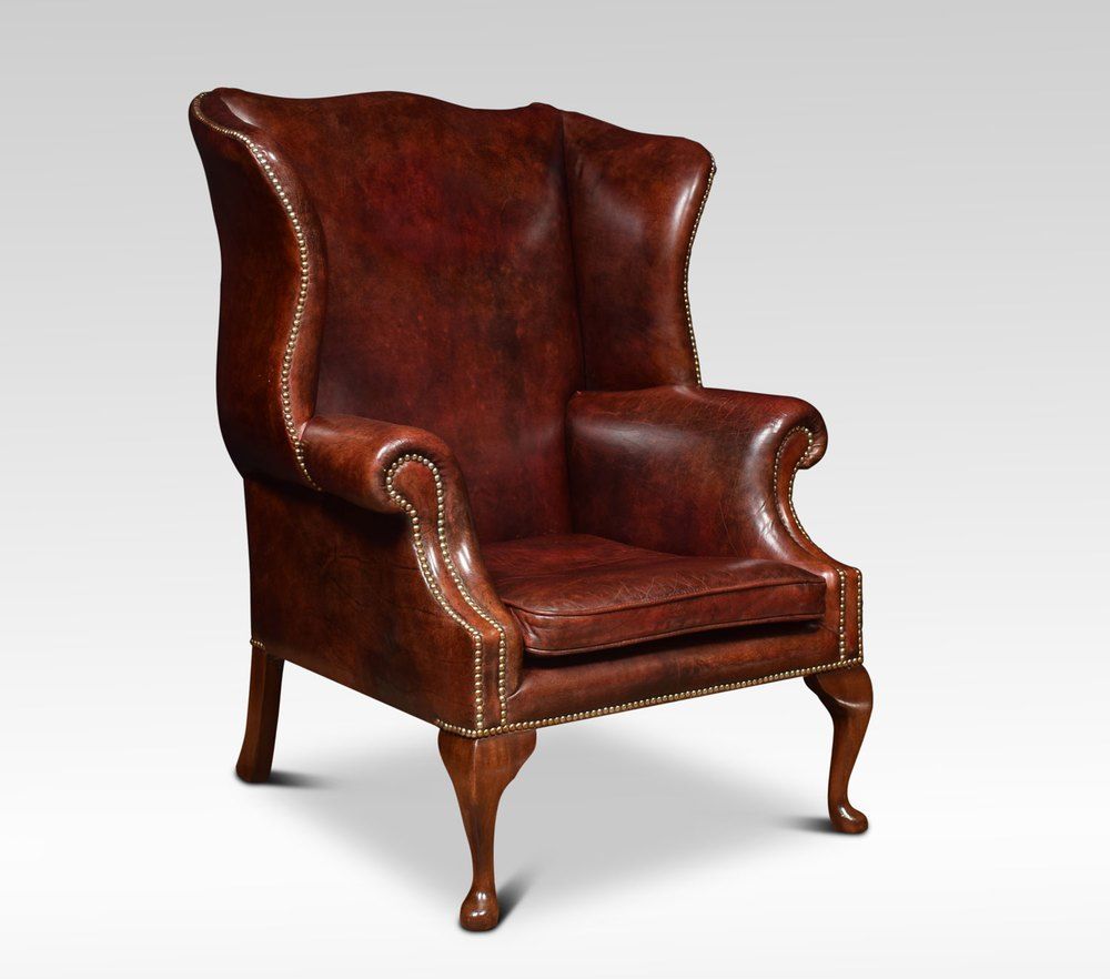 Vintage Chesterfield Oxblood Red Leather Wingback Queen Anne Armchair Ebay Home Decor Home Interior