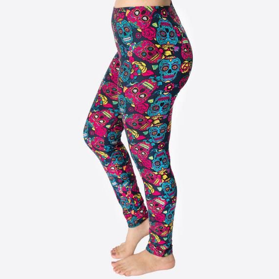 One Size Fits Most Seamless Floral Print Leggings US Women/'s 0-14
