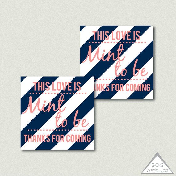 Mint To Be Favor Tags Favors Printable Wedding Mint To Be Favor Tags Favors Printable Wedding Navy And