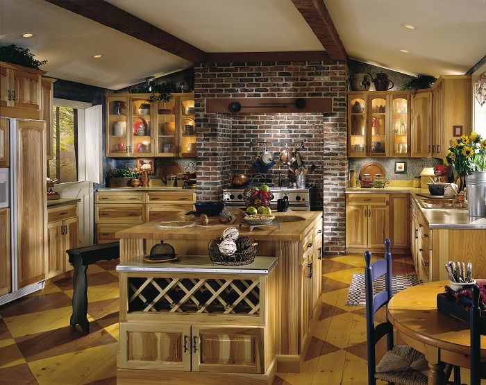 Brick And Wood Kitchen Remodel Home Kitchens Projects Brick And Wood Kitchen, Gold Star Cabinets