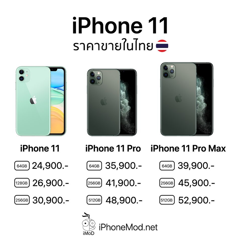 iMod on Instagram: “ราคาไทย iPhone 11 *ยังไม่มีกำหนดเปิดขาย #iPhone11 #