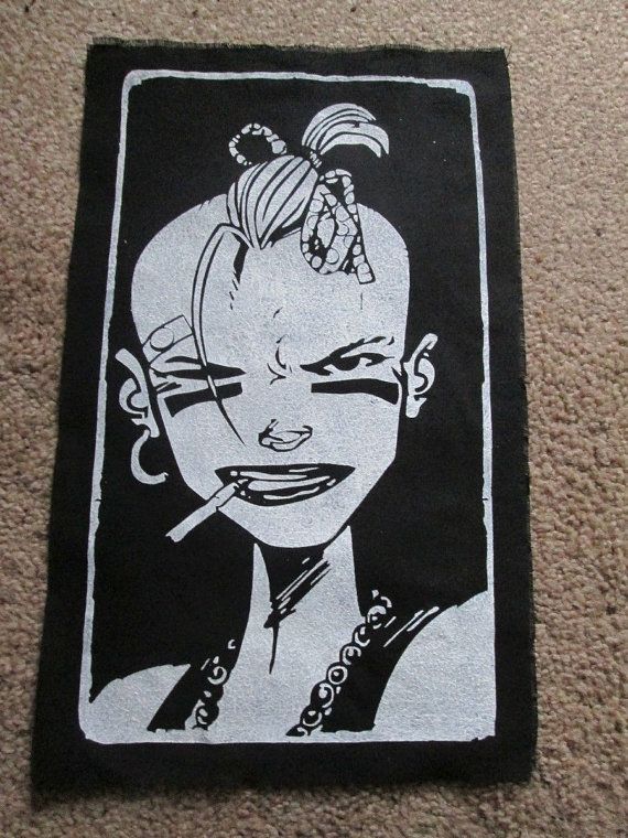 tank girl back patch print screen print punk patch stencil art