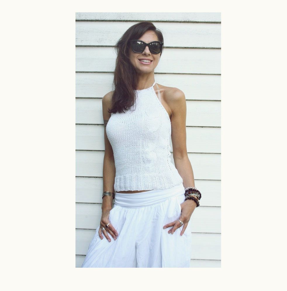 White boho handmade hand knit top Handmade Boho, Knit Top, Hand Knitting, White, Vintage, Vintage Comics