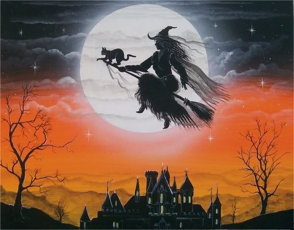 Halloween Halloween Flying Witch Halloween Painting Halloween Pictures