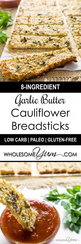 Garlic Butter Cauliflower Hemp Seed Breadsticks Paleo Low Carb