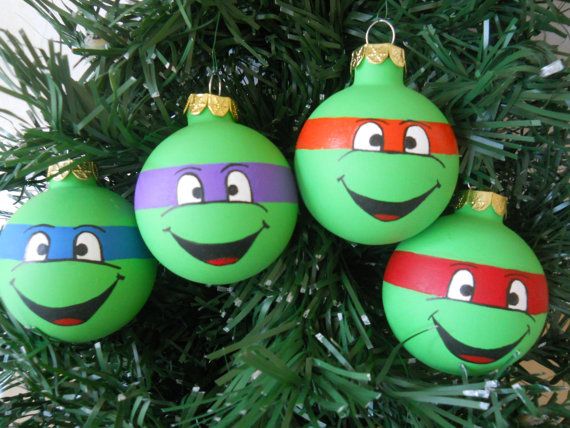 TMNT Ninja Turtles Painted Ornament Set Of 4 By GingerPots On Etsy TMNT Ninja Turtles painted ornament set of 4 by GingerPots on Etsy, $30.00 Holiday Crafts - TMNT Ninja Turtles Painted Ornament Set Of 4 By GingerPots On Etsy