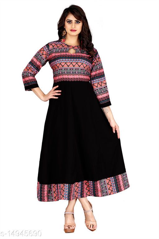 Kurtis & Kurtas Women Crepe Anarkali Stripe Kurti Fabric: Crepe Sleeve Length: Long Sleeves Pattern: Printed Combo of: Single Sizes: S (Bust Size: 36 in, Size Length: 48 in) XL (Bust Size: 42 in, Size Length: 48 in) L (Bust Size: 40 in, Size Length: 48 in) M (Bust Size: 38 in, Size Length: 48 in) XXL (Bust Size: 44 in, Size Length: 48 in) Country of Origin: India Sizes Available: S, M, L,... Frock For Women, Crepe Fabric, Sleeves Pattern, Sleeve Length, Long Sleeve, Anarkali, Three Quarter Sleeves, Frocks, Indian Fashion
