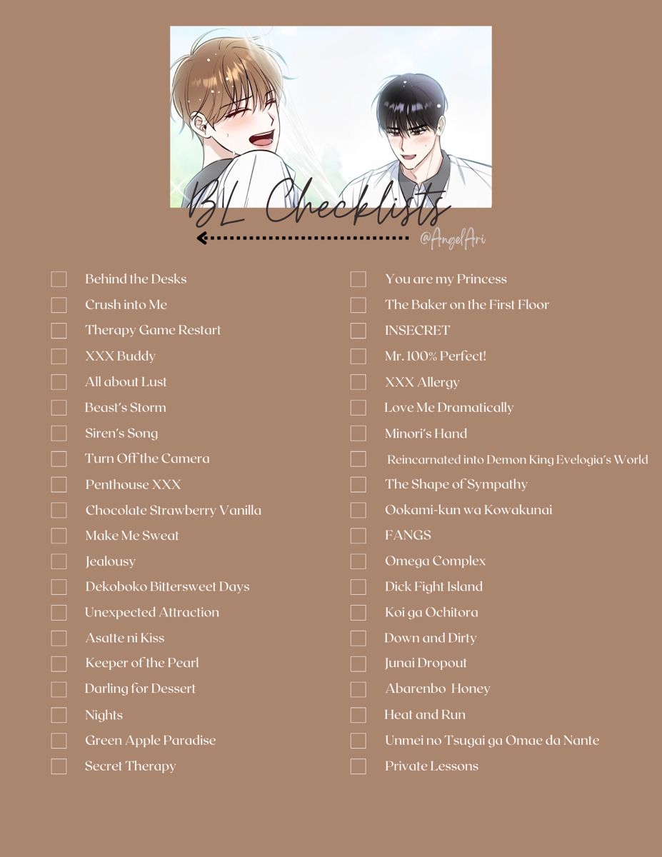 BL Checklists 5 Checklist Manga To Read Anti Pt Manhwa BL Checklists 5 Checklist Manga To Read Anti Pt Manhwa