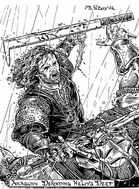 Aragorn at Helm's Deep | Coloring books, Character sketches, Mandala