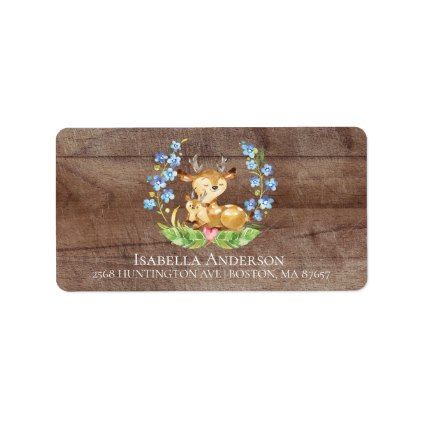 Cute Deer Boys Baby Shower Address Label | Zazzle.com | Baby boy shower, Address label, Deer boy