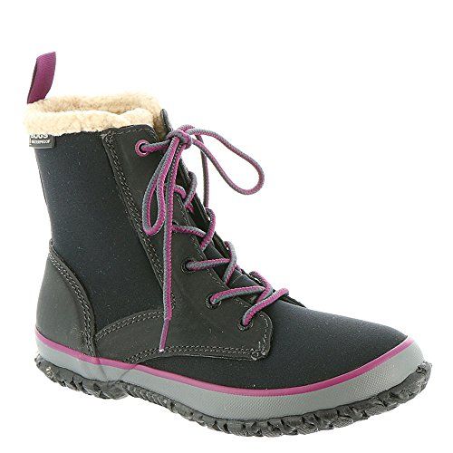 Bogs Womens Skylar Lace Waterproof Winter Boot Black 8 M US >>> You can