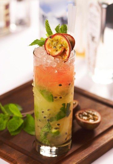 Mint And Passion Fruit Rum Punch Cocktail Recipe Katiecakes Recipe Ginger Beer Recipe Punch Cocktails Rum Punch