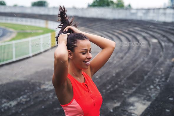 Ready for fitness by bernardbodo. Attractive girl getting ready for fitness outdoors. #AD #bernardbo...