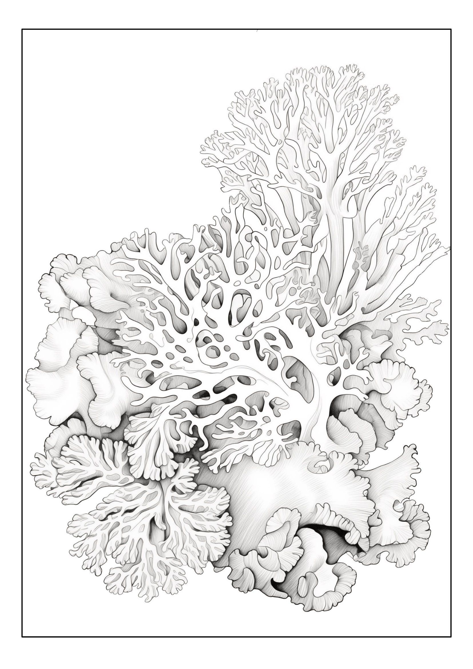 Set Of 20 Coloring Pages With Sea Corals Marine And Ocean Life Coral Set Of 20 Coloring Pages With Sea Corals Marine And Ocean Life Coral