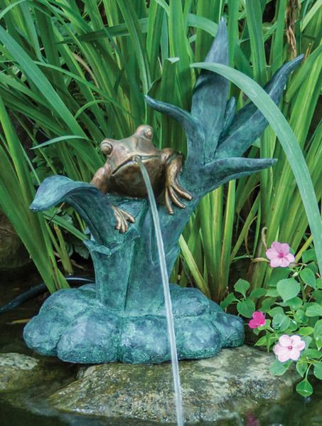 Frog On Reed Spitter With Pump Aquascape Poly resin Decorative Water Frog On Reed Spitter With Pump Aquascape Poly resin Decorative Water