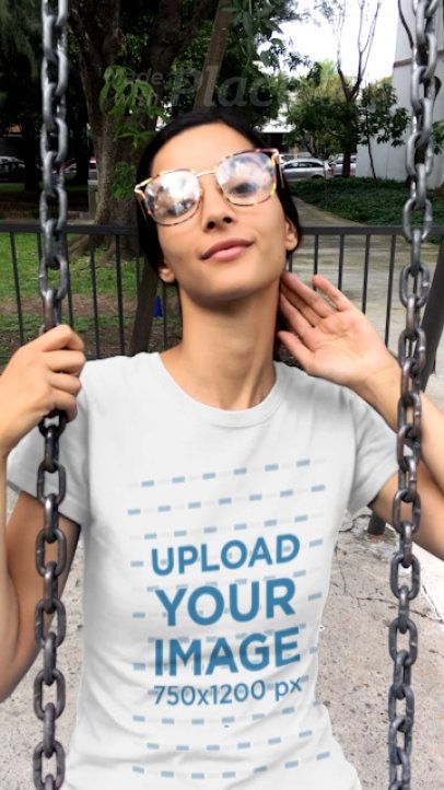 Download Placeit - T-Shirt Video Featuring a Woman on a Swing in ...