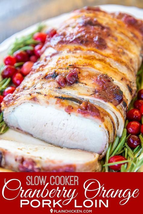 Slow Cooker Cranberry Orange Pork Loin - Holiday Pork Loin ...