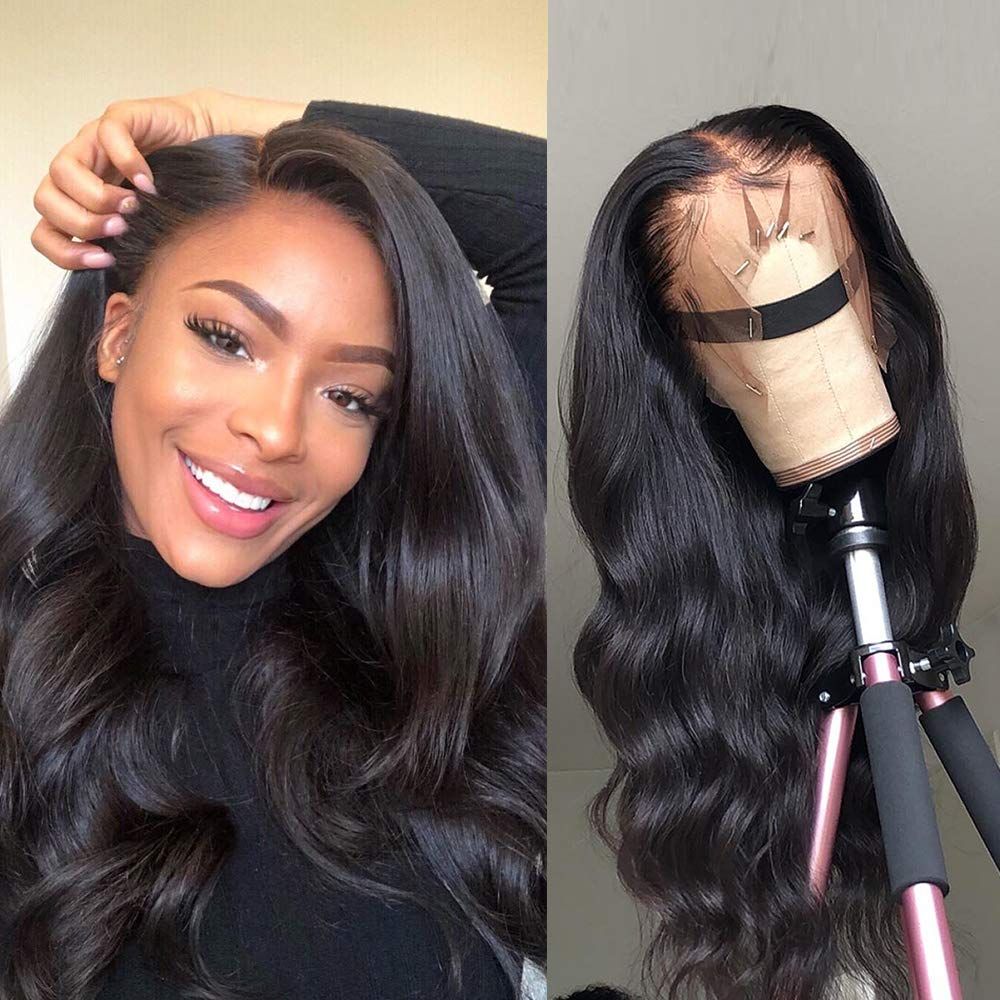 Body Wave Front Lace Wigs Human Hair Black Women Pre Plucked With Baby Hair 100% Virgin Human Hair