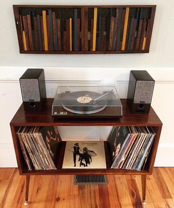 Mid-century Modern Retro Record Player Console Turntable Stand - Etsy